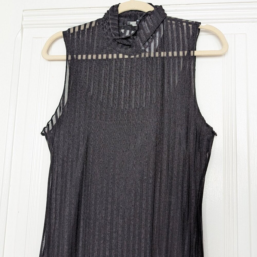 Forever 21 Goth Striped Mesh Turtlneck Maxi Dress Size XL NWT - Picture 4 of 10